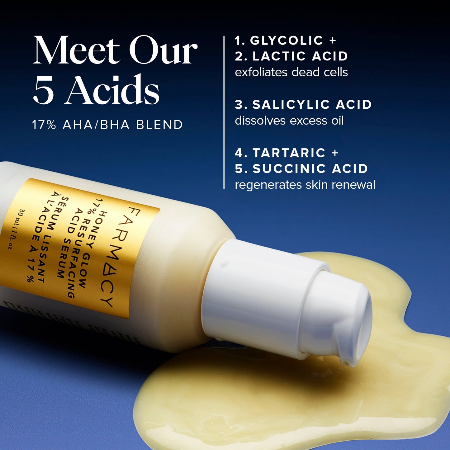 Honey Glow 17% AHA + BHA Resurfacing Acid Serum Trial Size
