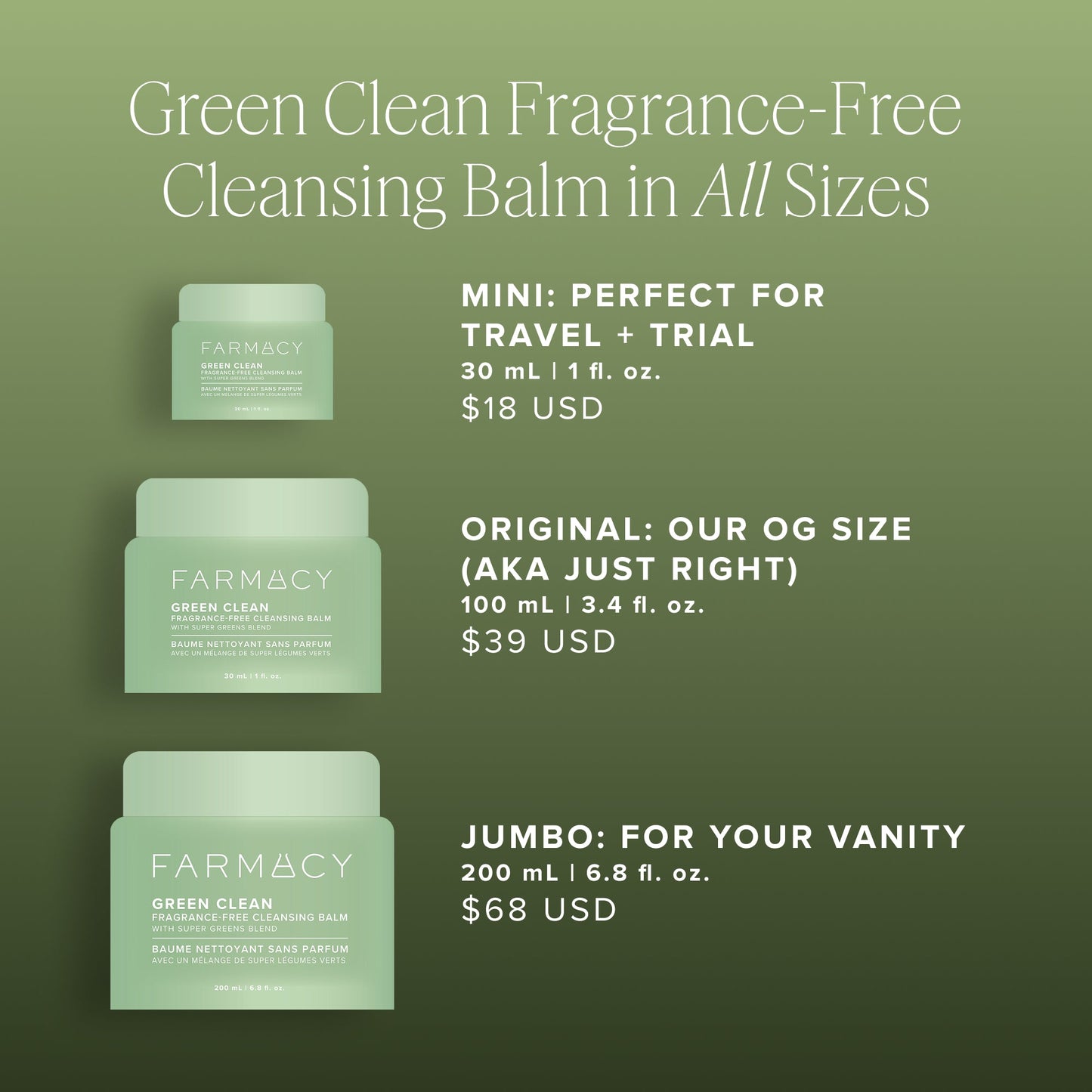 Green Clean Fragrance-Free Cleansing Balm Travel Size