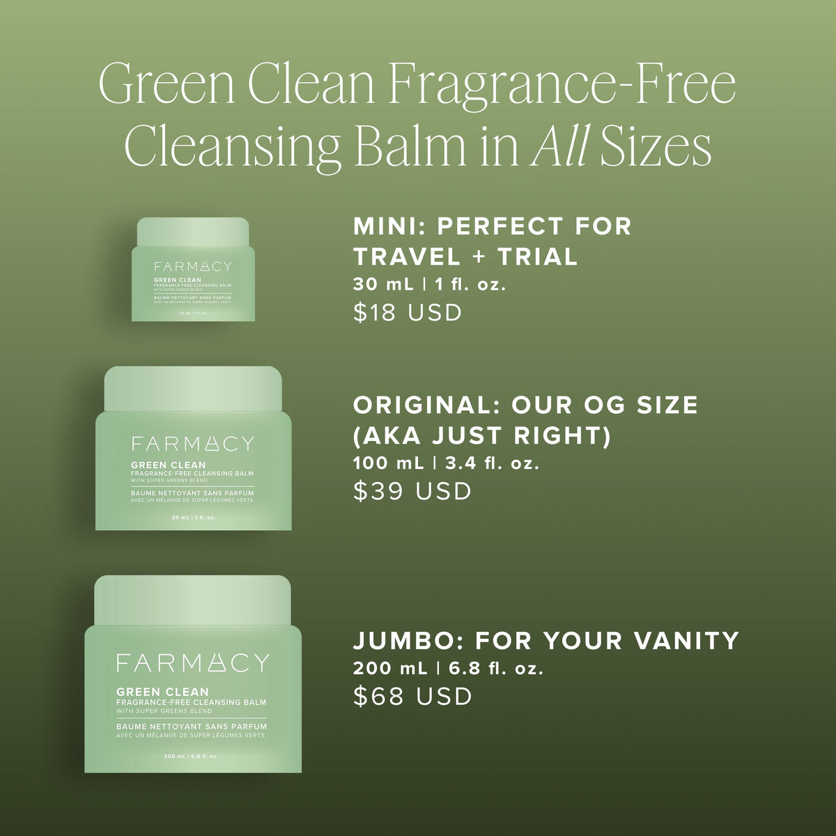 Green Clean Fragrance-Free Cleansing Balm Jumbo