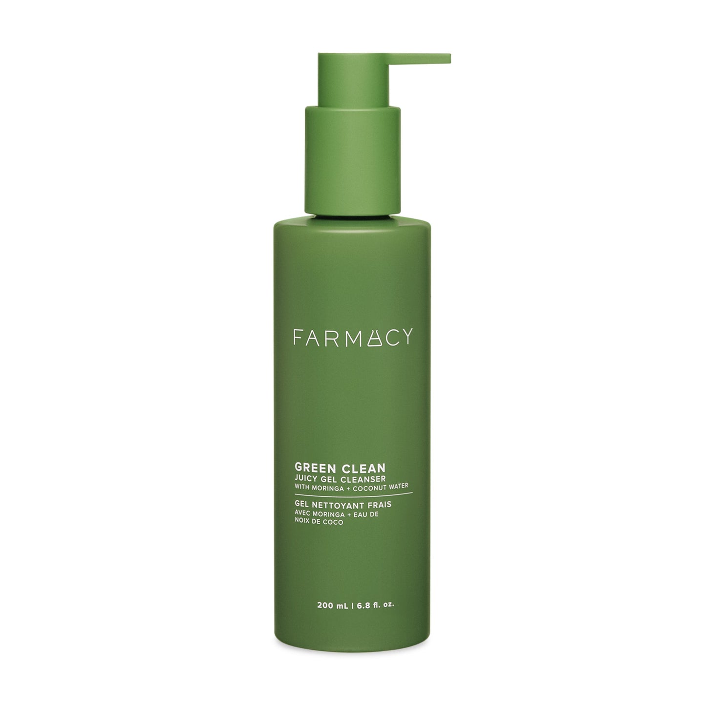 Green bottle of Green Clean Juicy Gel on a white background